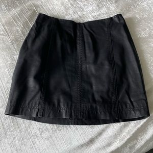 Women's Black leather Free People skirt